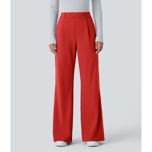 HALARA Pants - NWT Halara Flex DayStretch High Waisted Pocket Work Flare Pants Cinnabar